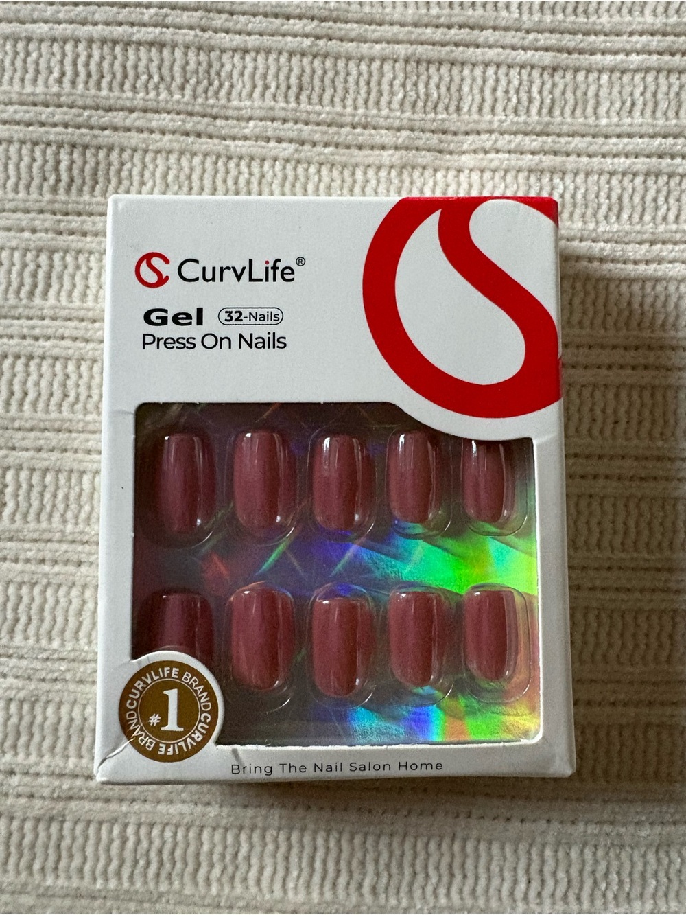 Curvlife Gel Press On Nails – Mauve Pink 32-Count